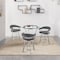 Armen Living Naomi and Chelsea 4-Piece Counter Height Dining Set in Brushed Stainless Steel and Gray Faux Leather SETNMCHGRBS4 - alternate 6